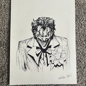 Hand drawn art joker dc drawing
