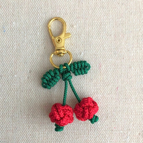 Knotted Cherry Key Chain