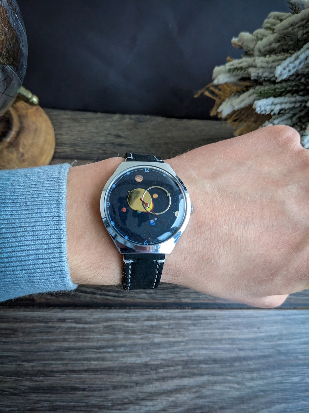 New Vintage RAKETA Kopernik Watch. Sun-moon Hands. Solar System Dial ...