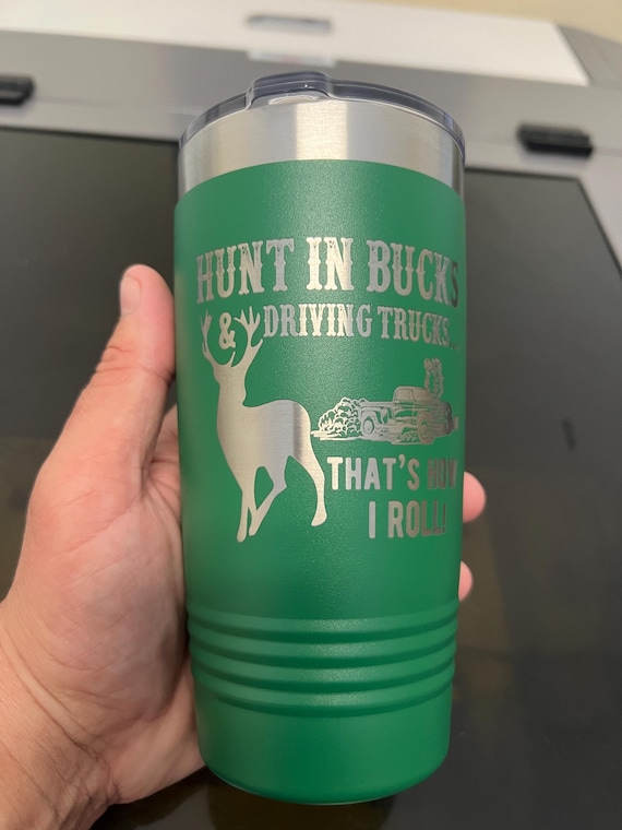 Personalized 20oz Tumbler, ADD YOUR LOGO, Wholesale Tumblers, Laser Engraved Cup, Bucks, Deer, Trucks