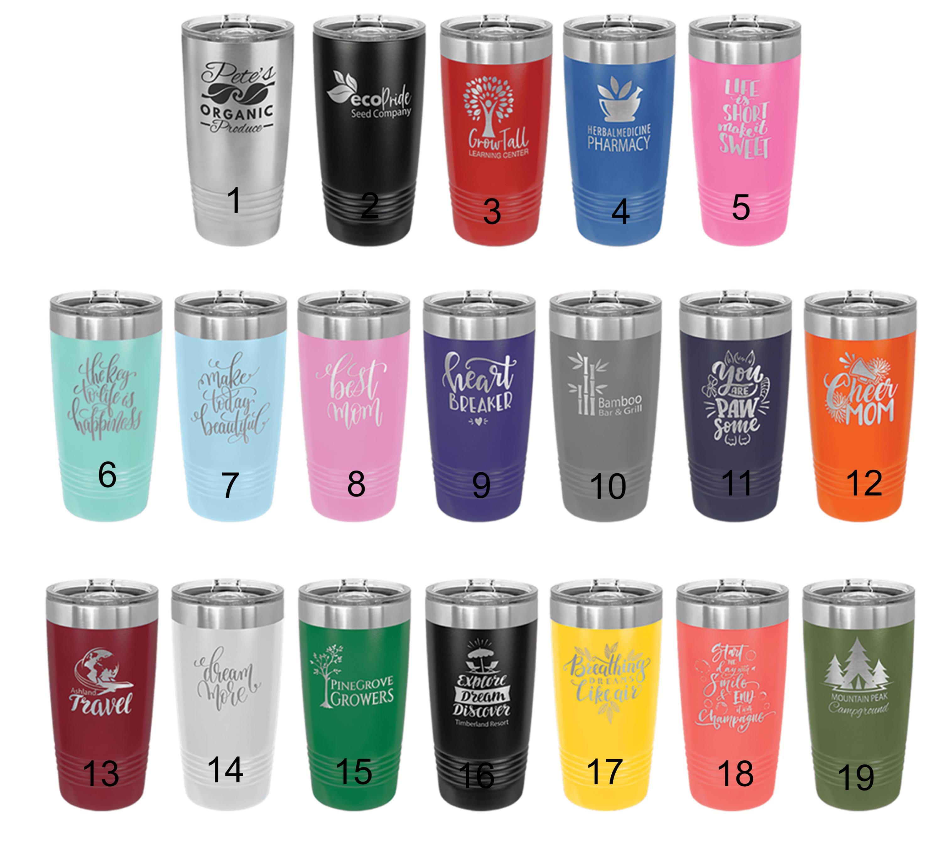 Personalized 20oz Tumbler, ADD YOUR LOGO, Wholesale Tumblers, Laser Engraved Cup, Corporate Gift, Branded, Powder Coated, Bulk Tumblers