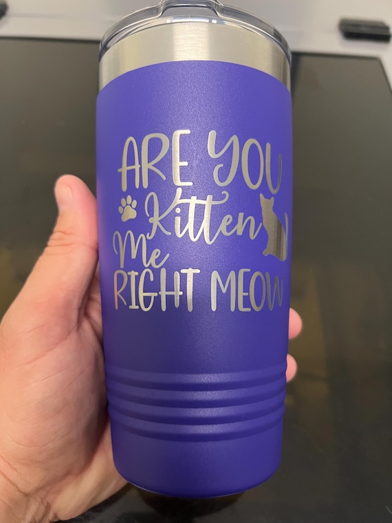 Personalized Laser Engraved 20oz Tumbler: Funny Cat Design, Corporate Gift
