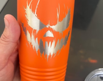 Gobelet d'Halloween personnalisé : citrouille gravée au laser, logo personnalisé