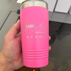 Personalized 20oz Tumbler, ADD YOUR LOGO, Realtor, Laser Engraved Cup, Corperate Gift, Branded, Powder Coated, Bulk Tumblers