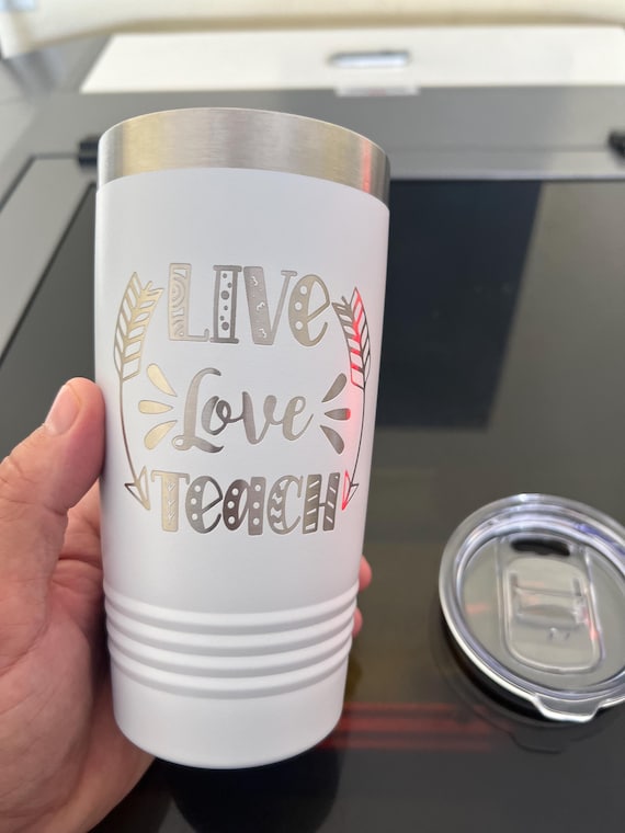 Personalized Teacher Tumbler: Laser Engraved 20oz Insulated Cup