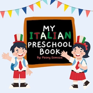 Il mio libro prescolare italiano Imparare le parole italiano-inglese Libro per bambini Libro per Bambini Imparare l&#39;italiano Libro di attività italiano per bambini