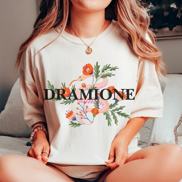 Dramione Shirt Draco T Shirt Hermione Shirt Fanfic Booktok Floral Serpent Tee Green House Draco Lover Pottery Tshirt Potter Bookish Merch