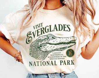 Everglades National Park Shirt Comfort Colors® Florida Graphic Tee Vintage Travel Lover Gift Oversized Tshirt Boho Hippie Camping T Shirt