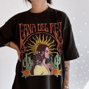 Lana Del Ray Shirt Comfort Colors® Vintage Lana Tee Boho Hippie Clothes Music Concert Festival Clothing Oversized T Shirt Lana Tour 2024