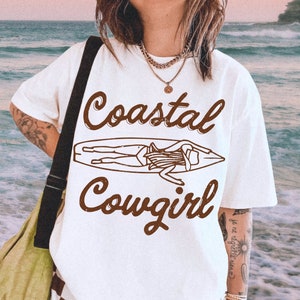 Coastal Cowgirl Tee Comfort Colors® Retro Western Country Music Shirt Boho Hippie Clothes Beach Cowgirl Tshirt Dress Size up for Oversized T