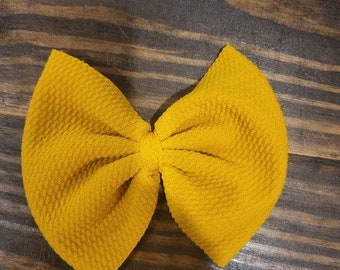 Mustard bullet print bow, Fall Hair bow for girls, Cute accessories for holidays