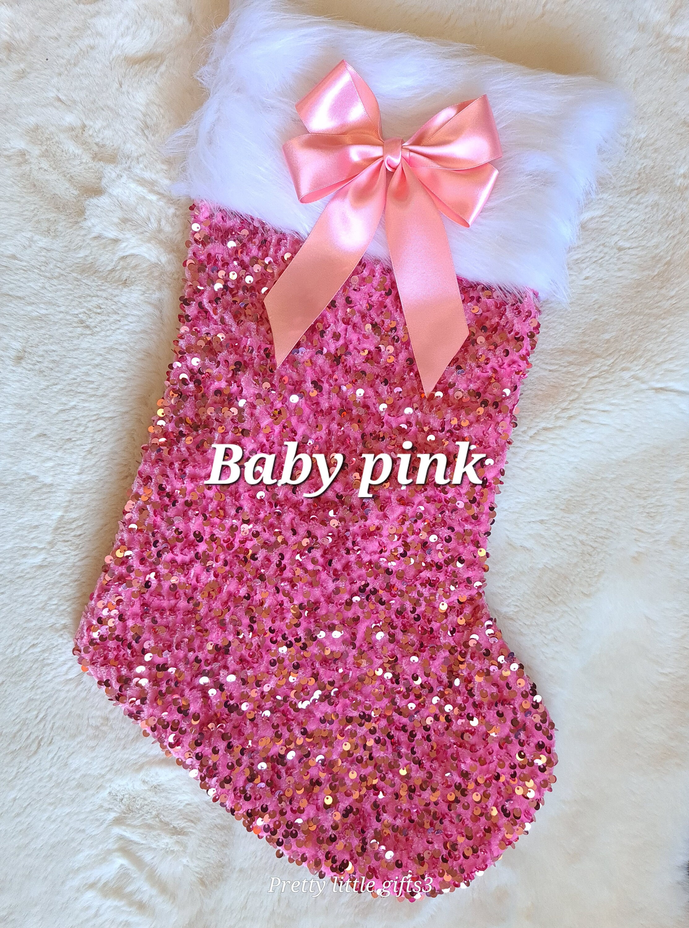 Pink Sequin Christmas Stocking 