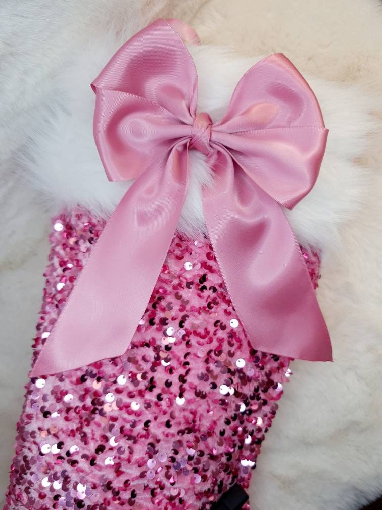 Pink Sequin Christmas Stocking 