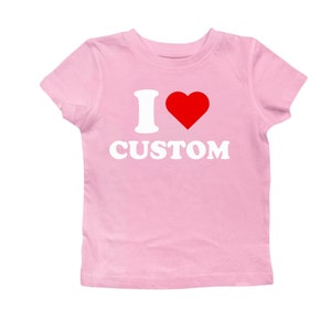 Custom I love Tee, Custom I heart Shirt, I heart Baby Tee Y2K Crop Shirt Personalized, Y2K Fashion Inspired Custom Tee