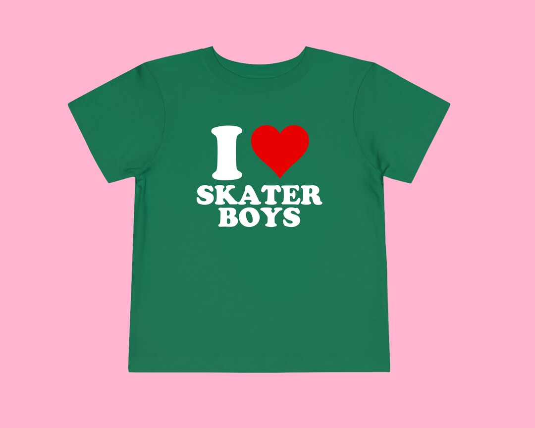 I Love Skater Boys Baby Tee, Y2K 00s Fashion Clothing, Iconic Slogan