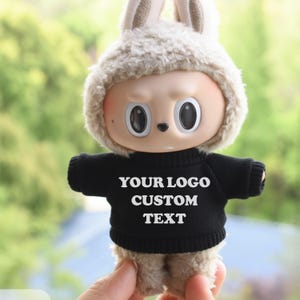 Custom T-shirt for Labubu, Personalized Doll Clothes With Name Logo Photo, Designer Labubu Jumper For V1,V2,V3