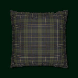 Personalized Initials Green Tartan Pillow Case, Monogram Cushion Cover Heritage Home Decor image 4