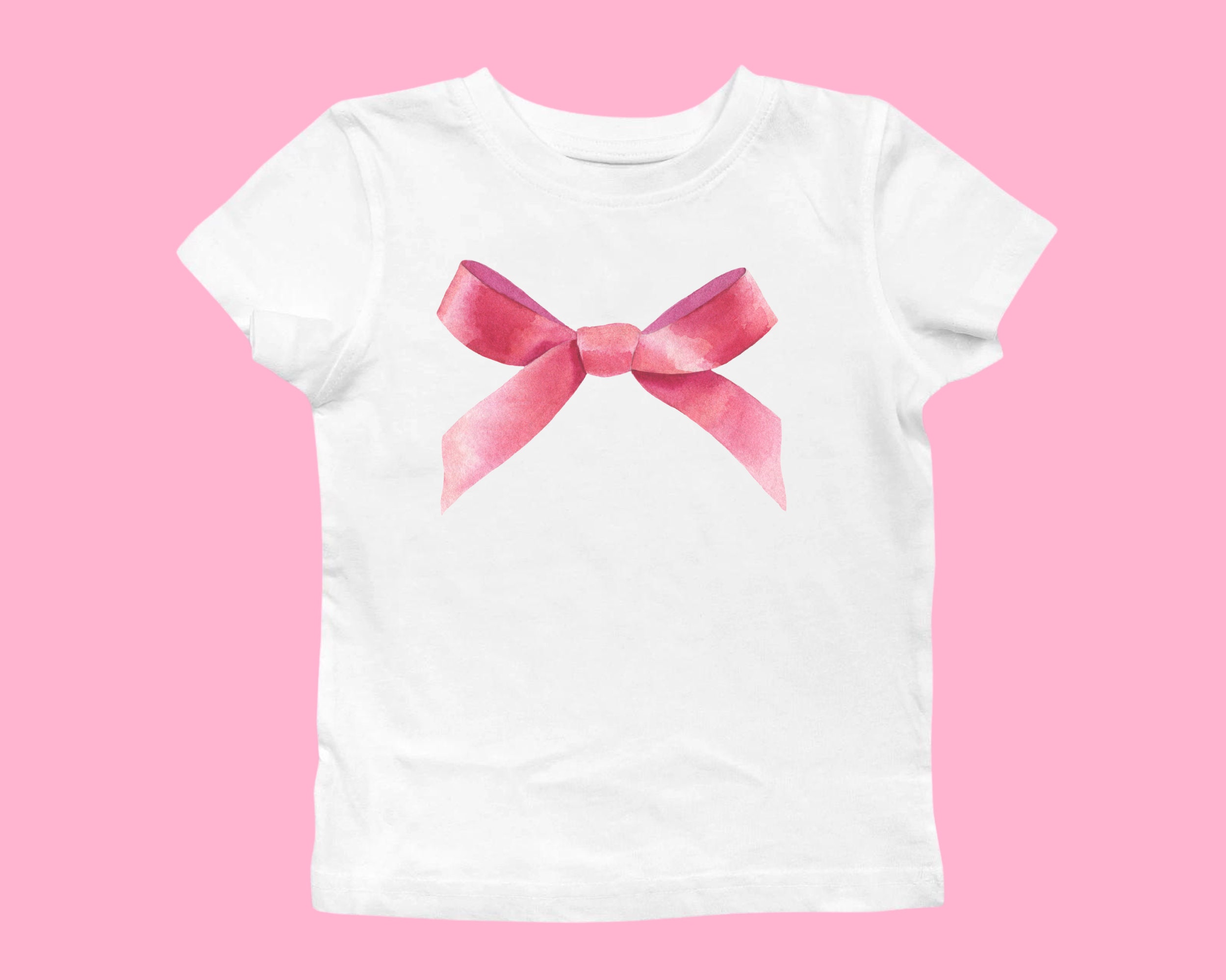 Coquette Soft Pink Bow Baby Tee, Pinterest Girlcore Aesthetic