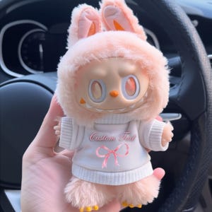 Custom Txt T-shirt for Labubu Dolls Personalized Sweater, Coquette Doll Clothing Gift for Girlfriend, Designer Labubu Clothes, Your Name Tee