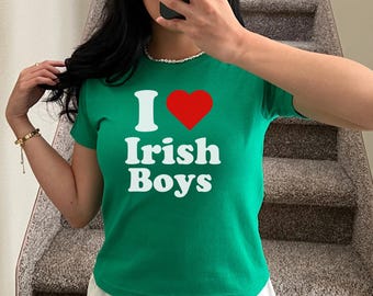 I Heart Irish Boys baby-T-shirt - aansluitende top voor St. Patrick's Day
