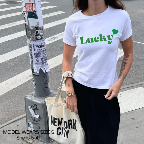 Retro St Patrick's Day Baby Tee: Lucky Irish Girl Y2K Shirt - Etsy