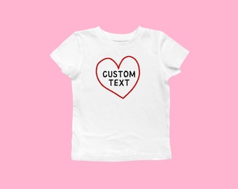 Custom I Heart Baby tee Y2K Clothing Retro Women's T-shirt