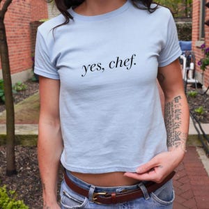 Yes Chef Baby Tee: The Bear Inspired Graphic Y2K Shirt