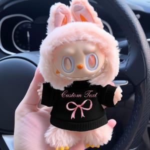 Custom Txt T-shirt for Labubu Dolls Personalized Sweater, Coquette Doll Clothing Gift for Girlfriend, Designer Labubu Clothes, Your Name Tee