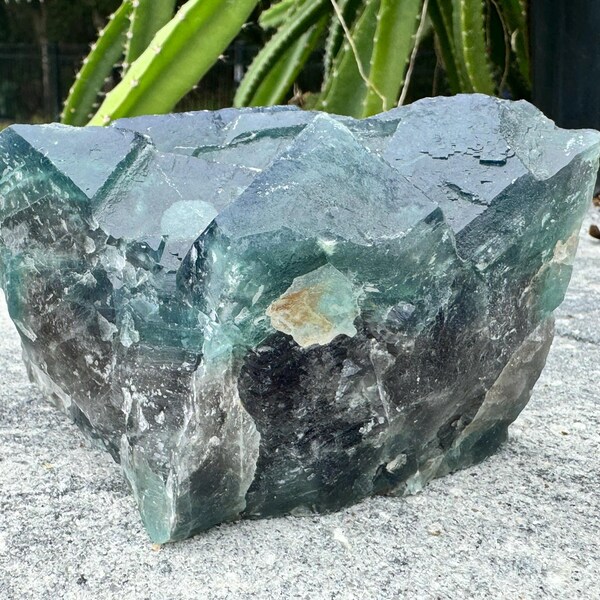 2lb 2oz Green Blue Daylight Fluorite Raw Crystal from Madagascar