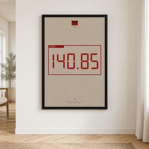 May include: A rectangular wall art print in a black frame featuring a beige background with a red digital display box containing the text CODEC and the number 140.85. Below the box, the text TACTICAL ESPIONAGE ACTION METAL GEAR SOLID appears.