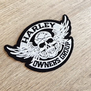 Patch HARLEY DAVIDSON HOG Owners Group Wappen 13cm x 9cm / 5,1 Zoll x 3,5 Zoll zum Aufbügeln - Moto Motorräder - Aufnäher zum Aufbügeln