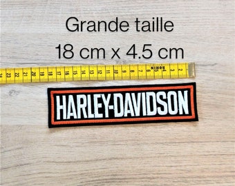 Patch HARLEY DAVIDSON bande 18cm x 4.5cm thermocollant Ecusson - biker - moto motorcycles - patch sur vêtements - Iron on Patches