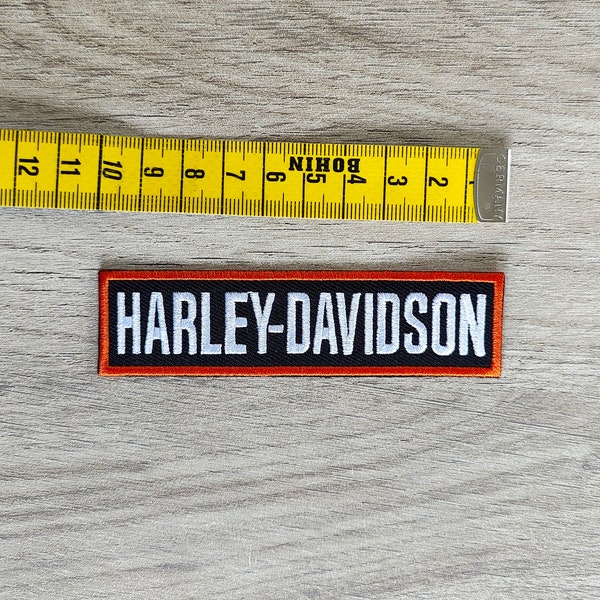 Patch Harley Davidson écusson bande 10cm x 2.5cm / 3.93 inch x 1 inch - biker - moto motorcycles -vêtements - Iron on Patches - Emblème