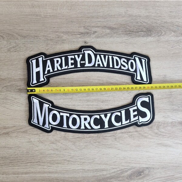 Harley Davidson Motorräder Aufnäher XXL 31,5 cm / 12,4 Zoll Aufnäher zum Aufbügeln – Biker – Motorräder – Aufnäher zum Aufbügeln