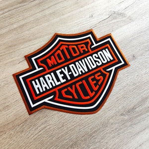 Big HARLEY DAVIDSON back patch XXL 29.5 cm x 24.5cm iron-on - motorcycles - patch on clothes - Iron - bar