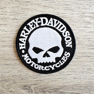 HARLEY DAVIDSON SKULL patch 7 cm diameter iron-on badge - skull - motorcycles - patch on clothes - Iron on Patches - biker
