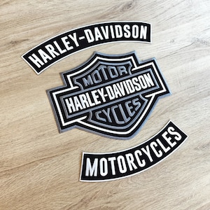 PACK Patch Harley Davidson Motorräder XXL + Bar and Shield Aufbügelabzeichen - Biker - Motorrad - Aufnäher zum Aufbügeln