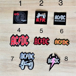 Patch ACDC Iron on path Ecusson thermocollant rock métal musique image 1