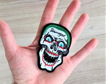 SKULL JOKER CRANE patch 6 cm x 9 cm iron-on - motorcycles - patch on clothing - Iron on Patches - bike - moto