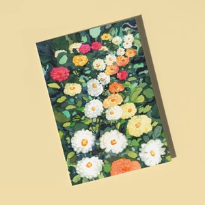 Greeting Card | Zinnia Gardens watercolor floral blank any occasion
