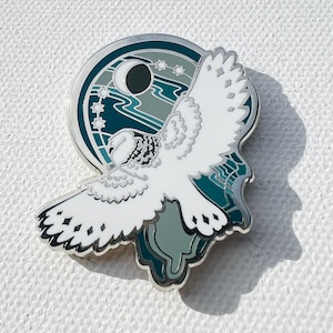 Nocturnal Nouveau | Barn Owl hard enamel pin in silver