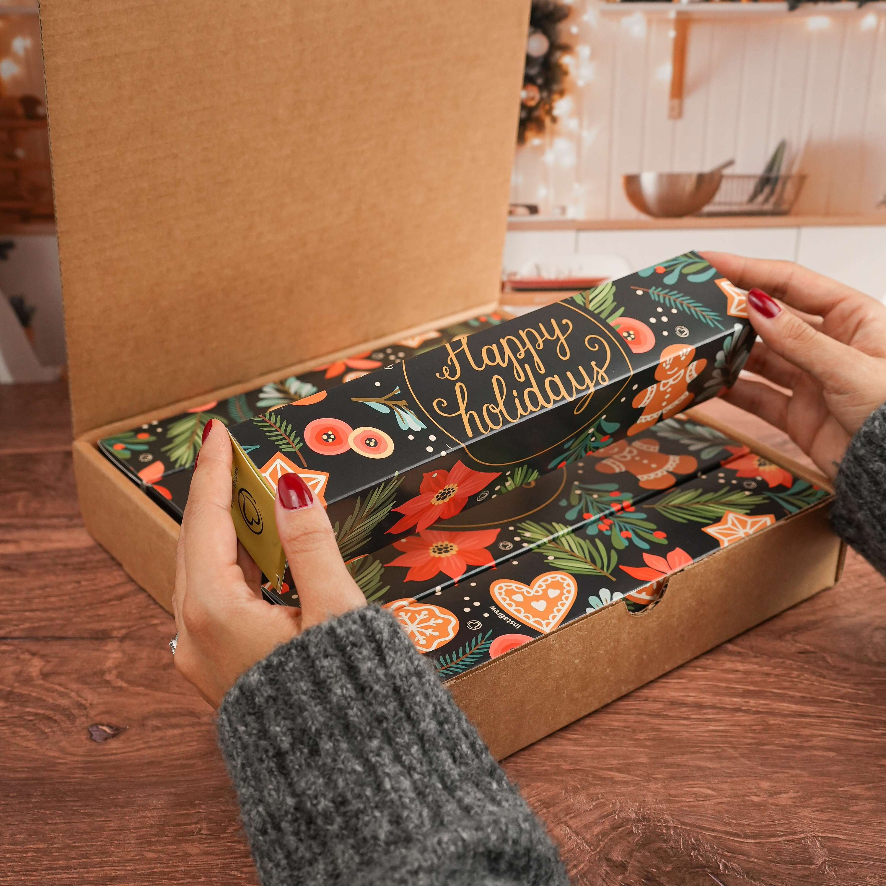 Coffee and Tea Gift Box Set of 60pcs Holiday Gift Box, Cool Christmas