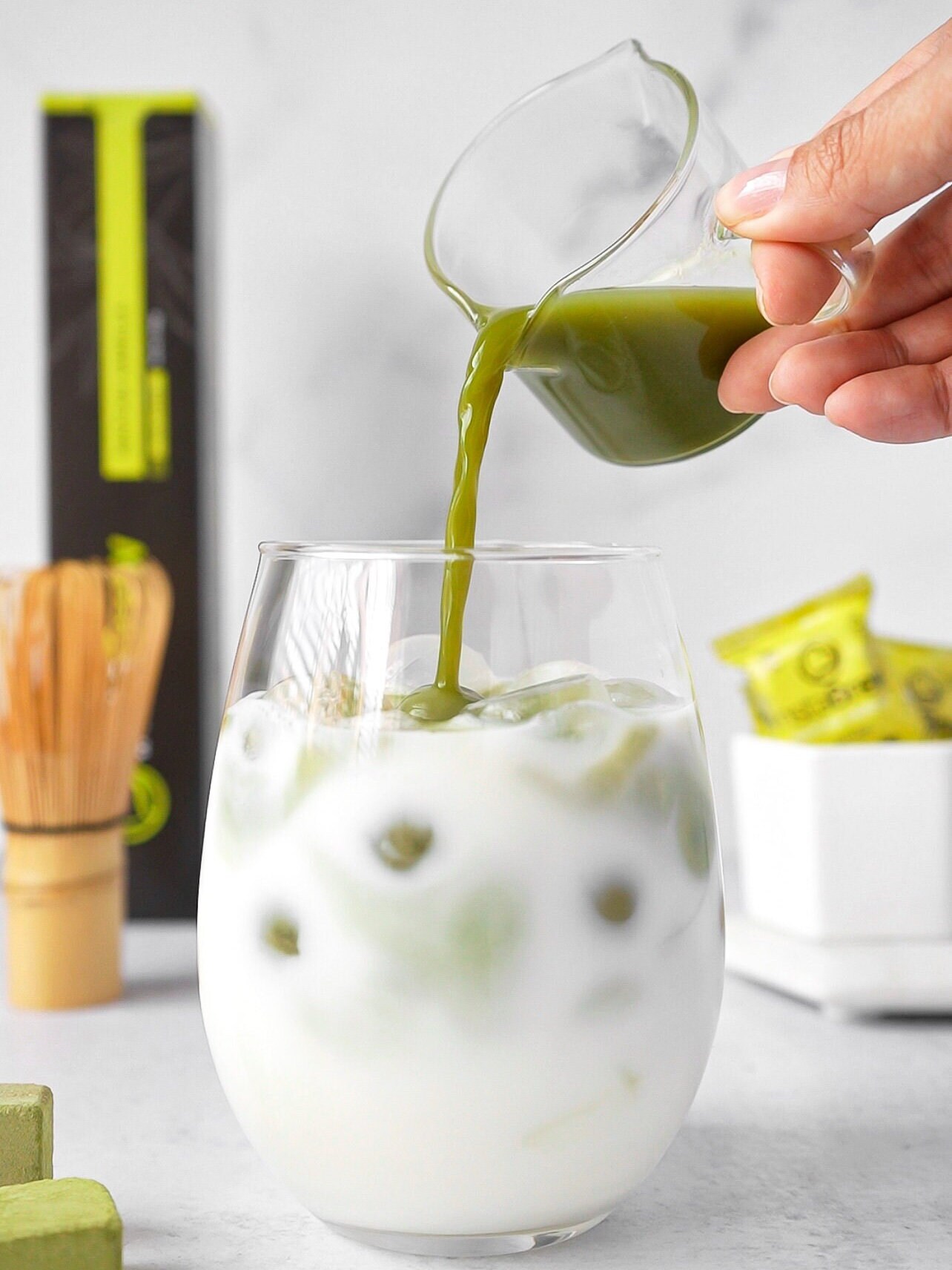 Matcha Tea Gift Box Single Serving Sweet Matcha Cube for Delicious