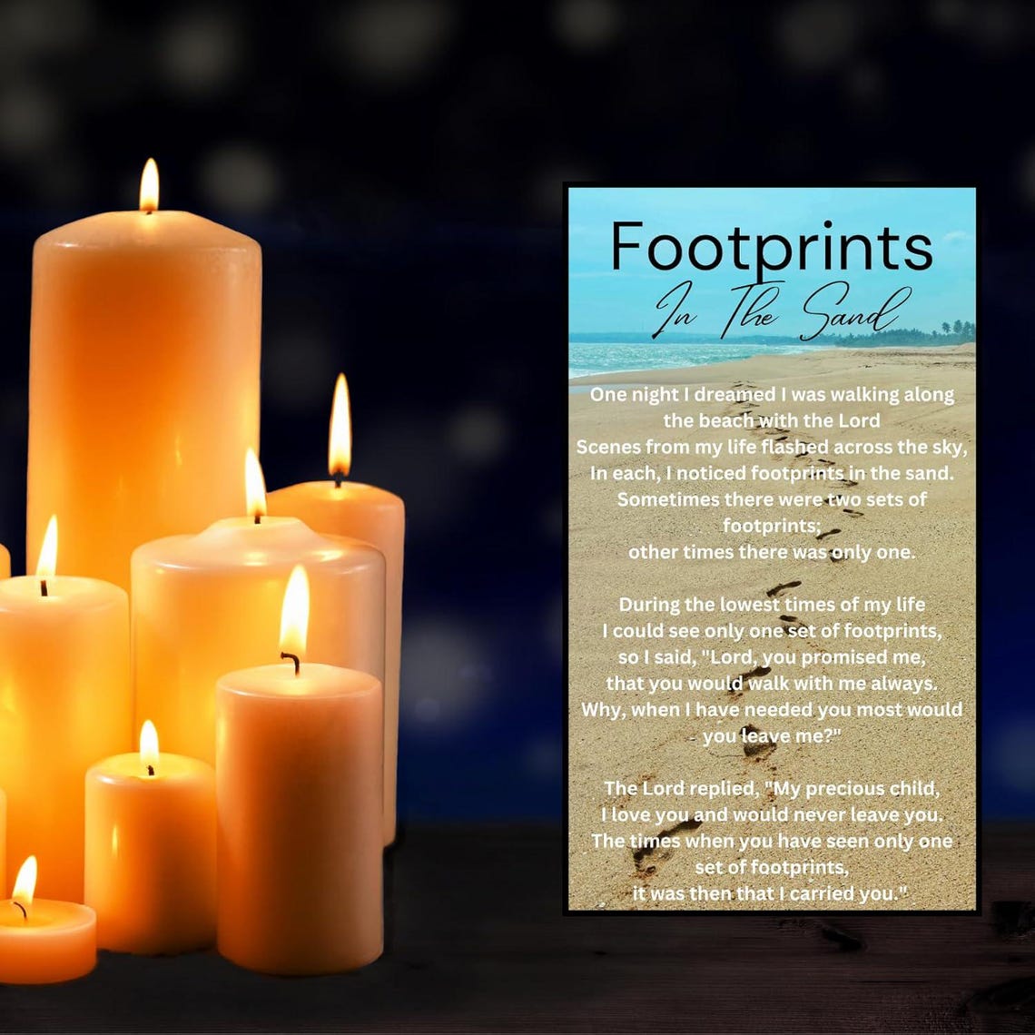 100 Bulk Count of Footprints in the Sand Poem Gifts - Pocket Prayer ...