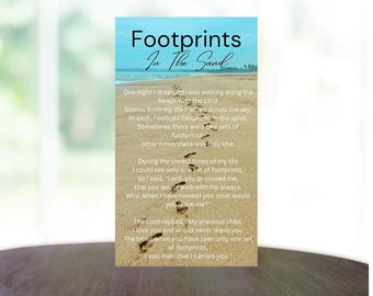 100 Count Footprints in the Sand Poem Cards: Christian Prayer, Church Gifts - USA Made