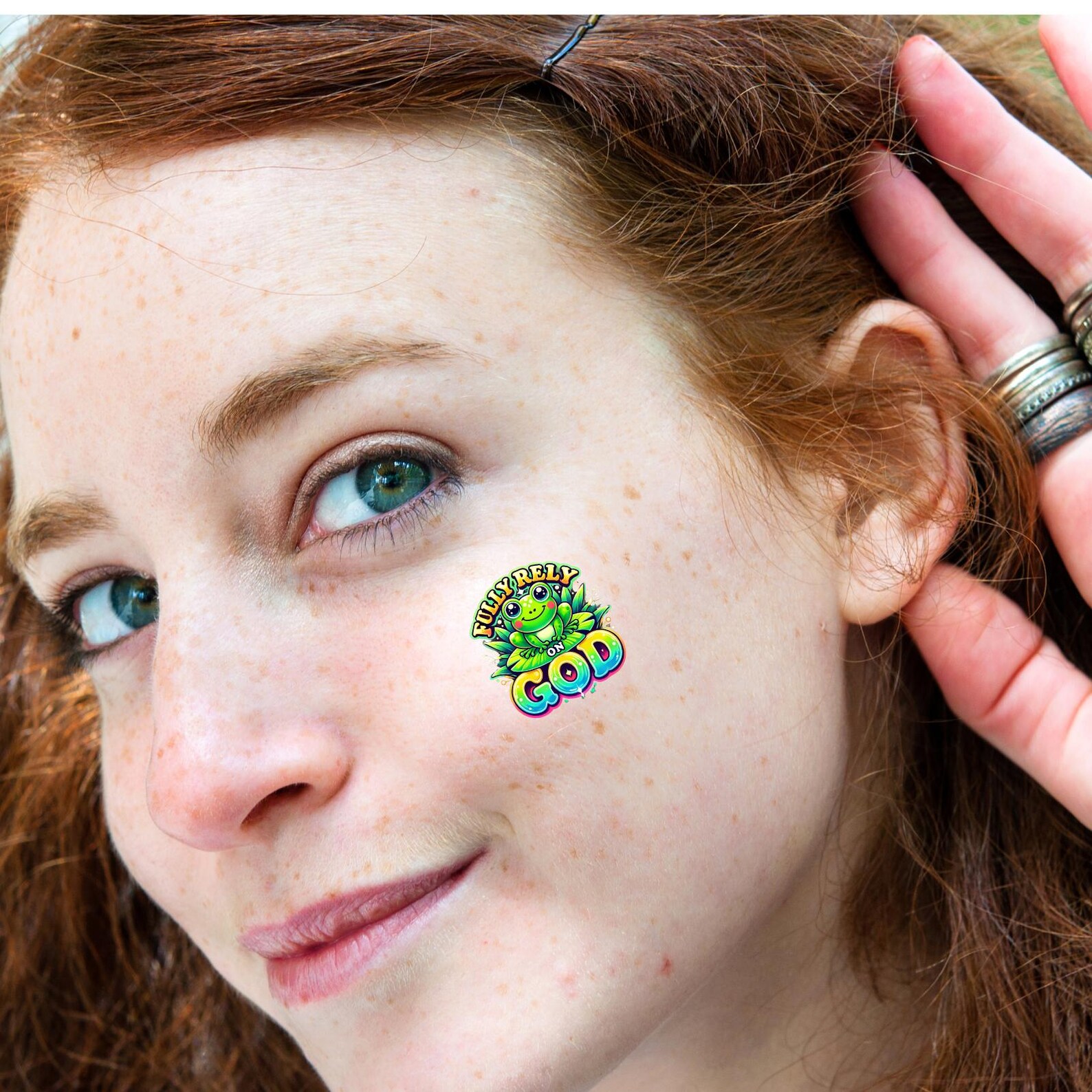 Fully Rely on God Temporary Tattoos, Set of 50, Frog Design - Etsy