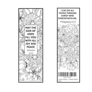 Christian Coloring Bookmarks - Bible Verse Color Your Own Book Marks - Anti Stress - Art Therapy - 100 Bulk Pack All The Same Design