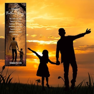 100 Bible Verse Father’s Day Bookmarks – Malachi 4:6 – Bulk Church Gifts for Men, Dads, Ministry Handouts, Religious Favors