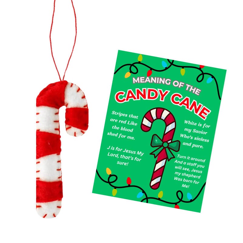 Candy Cane Meaning Card Etsy
