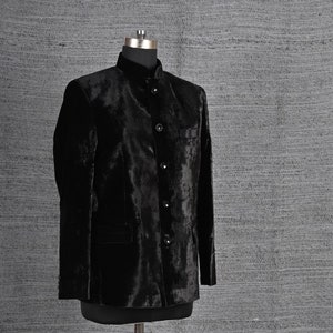 Smoky Black Unisex Velvet Jacket, Jacket For Women, Bespoke, Traditional Jacket, Special Occasion, Wedding Guest Outfit, Event, Gift Ideas